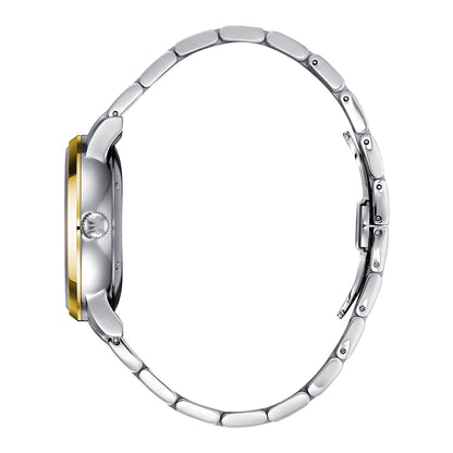 René Mouris Noblesse 10107RM2 men's watch, two-tone gold, black dial – side profile