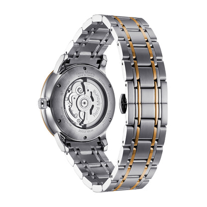 René Mouris Noblesse 10107RM3 men's watch, two-tone rose gold, silver dial – case back