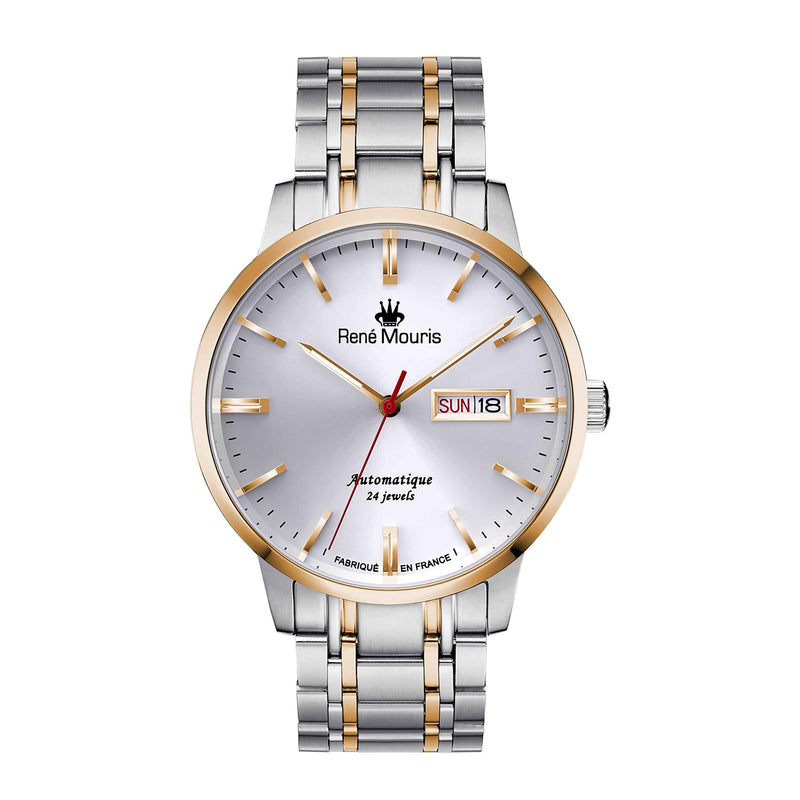 Noblesse-10107RM3 Men's Watch – Two-Tone Rose Gold, Silver Dial