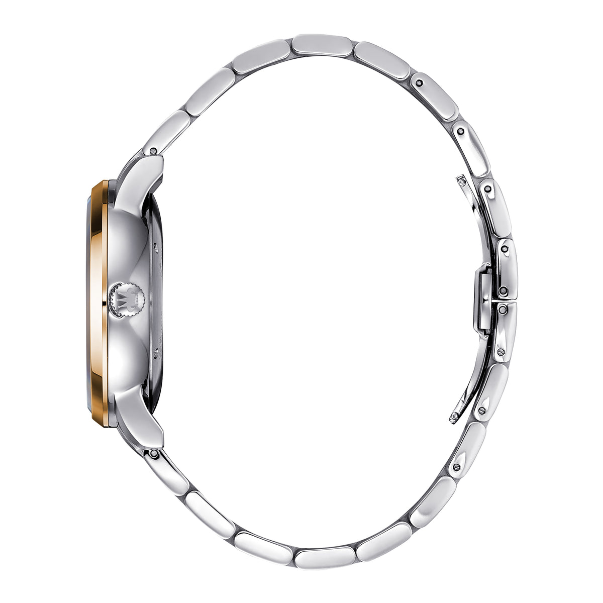 René Mouris Noblesse 10107RM3 men's watch, two-tone rose gold, silver dial – side profile