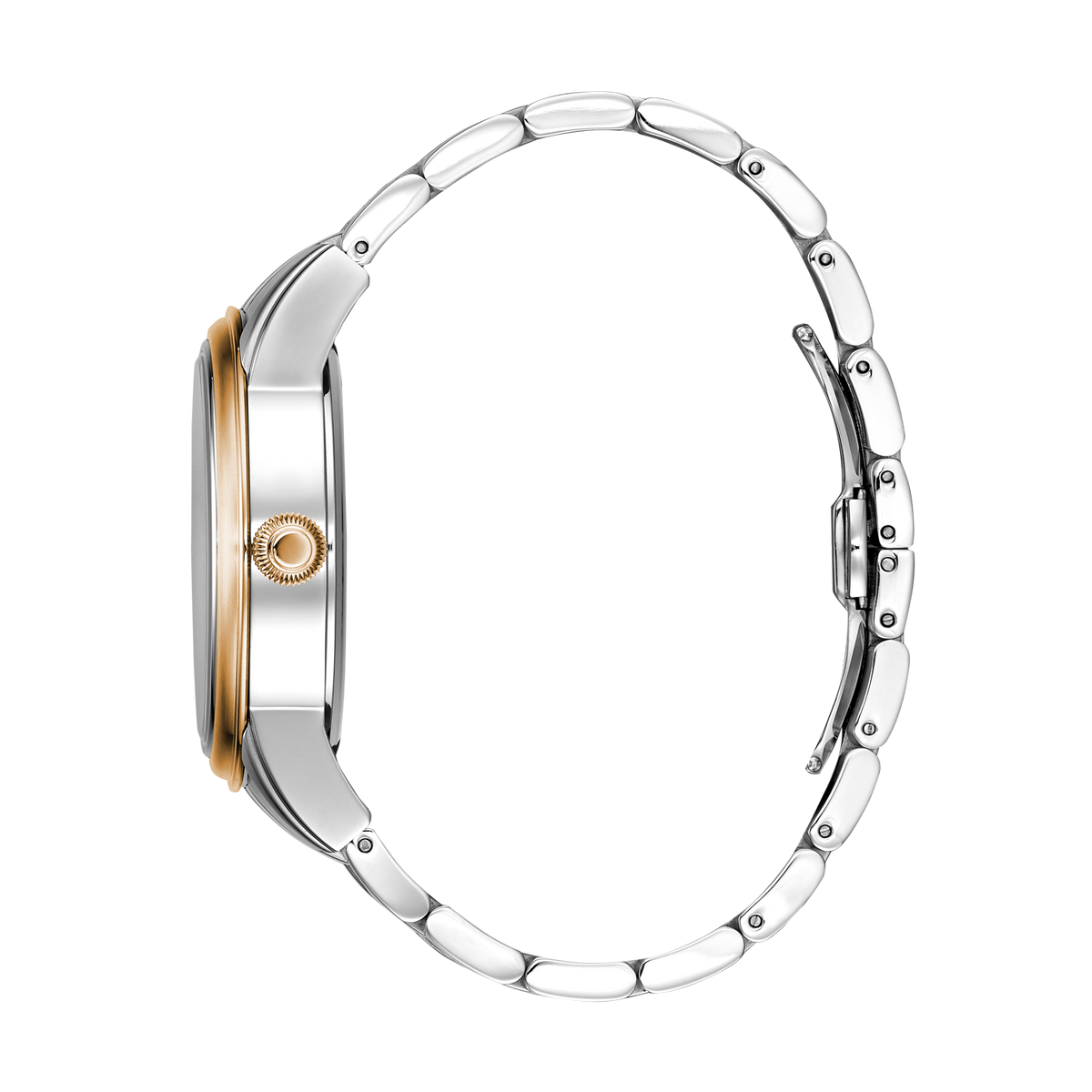 René Mouris Orion 70102RM3 men's automatic watch, two-tone rose gold with white dial – side profile