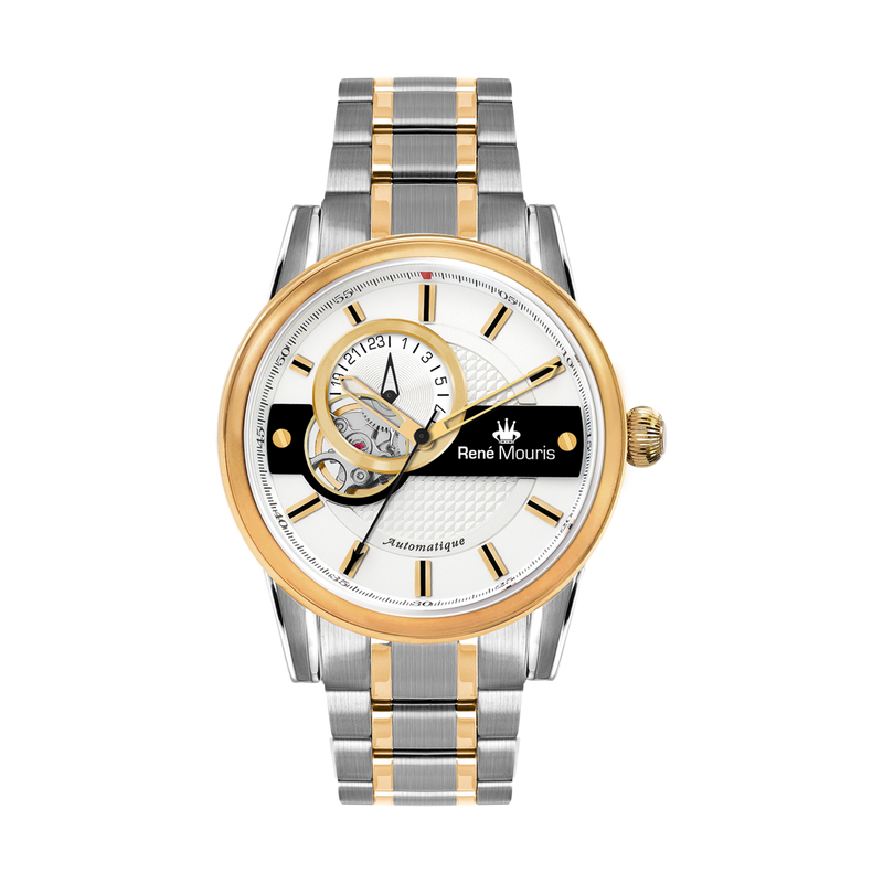 Orion-70102RM4 Men's Automatic Watch – Two-Tone Gold, White Dial