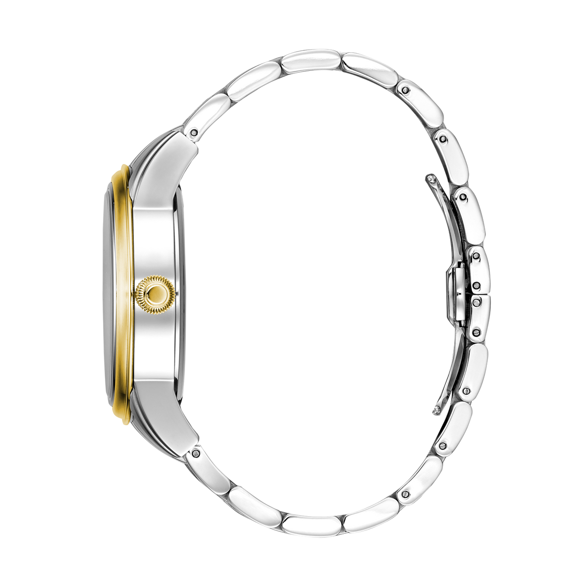René Mouris Orion 70102RM4 men's automatic watch, two-tone gold with white dial – side profile