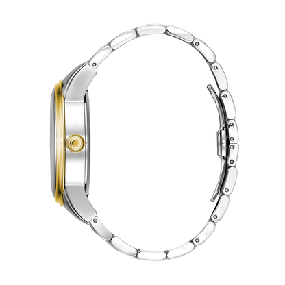 René Mouris Orion 70102RM4 men's automatic watch, two-tone gold with white dial – side profile