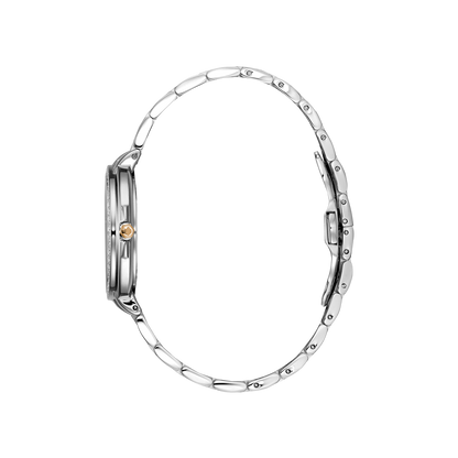 René Mouris Papillon 50111RM5 women's watch, two-tone rose gold with white mother-of-pearl dial – side profile