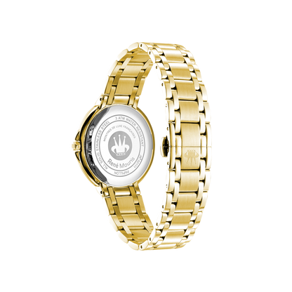 René Mouris Papillon 50111RM6 women's watch, gold with champagne mother-of-pearl dial – case back