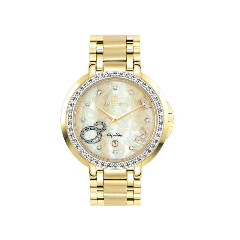 Papillon-50111RM6 Women's Watch – Gold, Champagne Mother-of-Pearl Dial