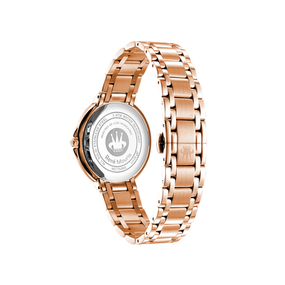 René Mouris Papillon 50111RM7 women's watch, rose gold with blush-pink mother-of-pearl dial – case back