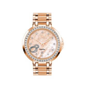 René Mouris Papillon 50111RM7 women's watch, rose gold with blush-pink mother-of-pearl dial – front view