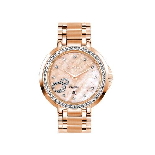 Papillon-50111RM7 Women's Watch – Rose Gold, Pink Mother-of-Pearl Dial