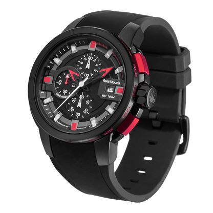René Mouris Prowler 90123RM3 men's watch, black, red accents – side profile