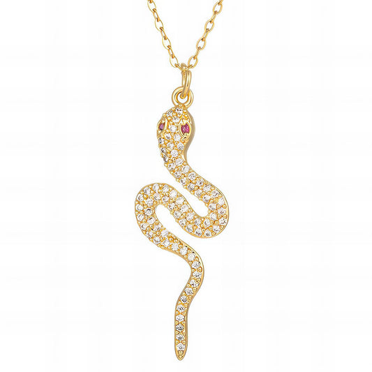 "Snake" Necklace, 18K Gold Plated Steel