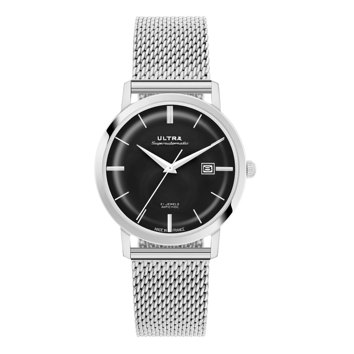 Ultra 1911 Superautomatic Maille Silver Night automatic watch - front view
