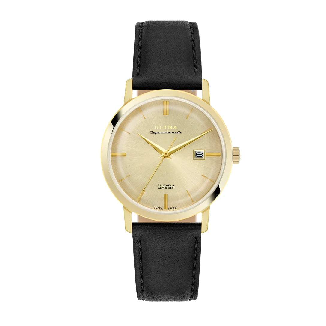 Ultra 1911 Superautomatic Cuir Black Savannah automatic watch - front view