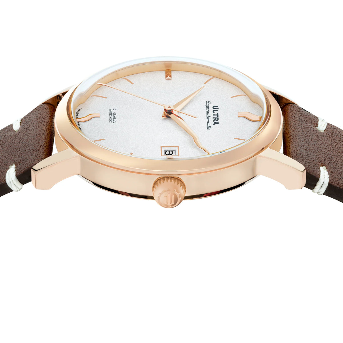 Ultra 1911 Superautomatic Cuir Mossy Stone automatic watch - side view