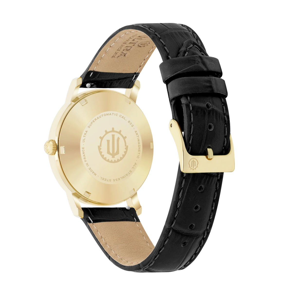Ultra 1911 Superautomatic Croc Gold Night automatic watch - case back view