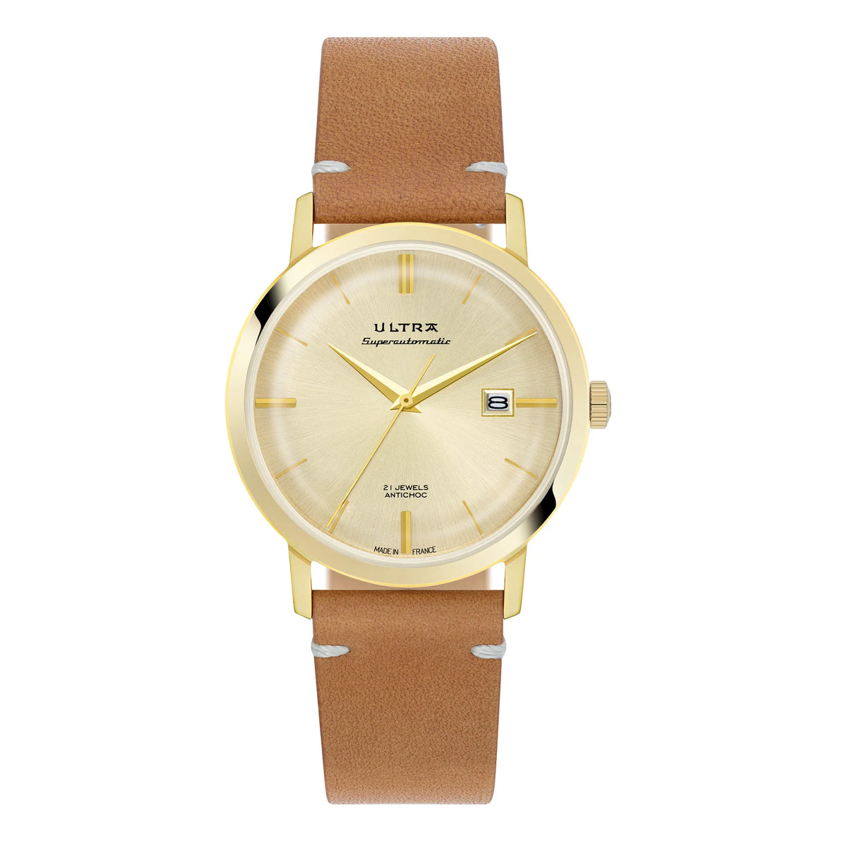 Ultra 1911 Superautomatic Cuir Sparkling Gold automatic watch - front view