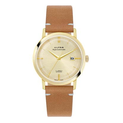 Ultra 1911 Superautomatic Cuir Sparkling Gold automatic watch - front view