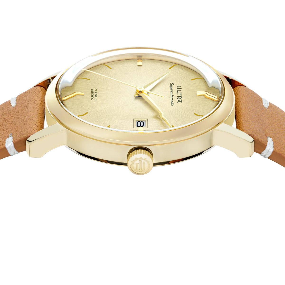 Ultra 1911 Superautomatic Cuir Sparkling Gold automatic watch - side view
