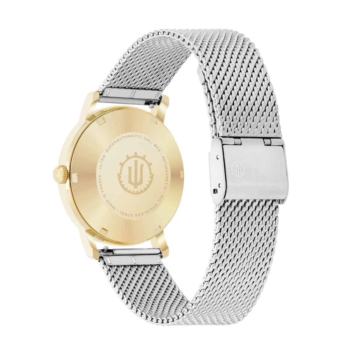 Ultra 1911 Superautomatic Maille Silver Light automatic watch - case back view