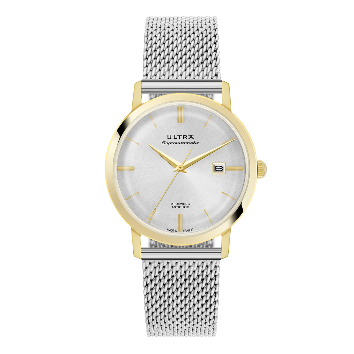 Ultra 1911 Superautomatic Maille Silver Light automatic watch - front view