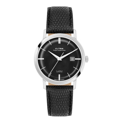 Ultra 1911 Superautomatic Lizard Black & Silver automatic watch - front view