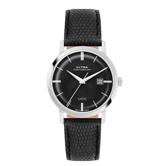 Ultra 1911 Superautomatic Lizard Black & Silver automatic watch - front view