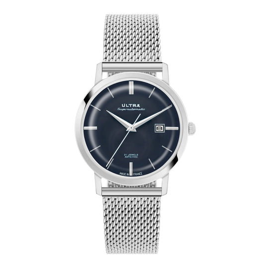 Ultra 1911 Superautomatic Maille Silver Sky automatic watch - front view
