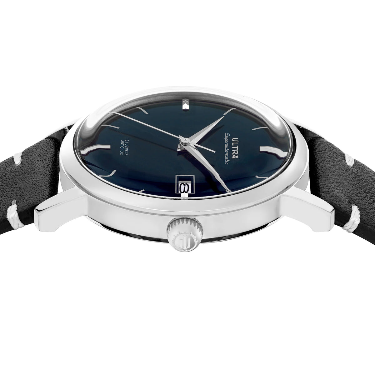 Ultra 1911 Superautomatic Cuir Morning Blue automatic watch - side view