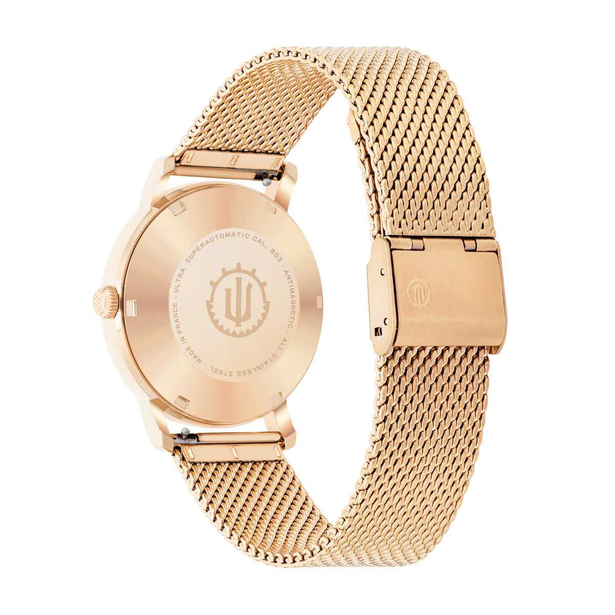 Ultra 1911 Superautomatic Maille Cream Rose automatic watch - case back view
