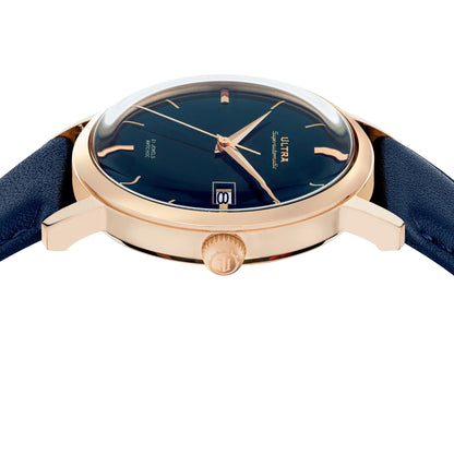 Ultra 1911 Superautomatic Cuir Blue Storm automatic watch - side view