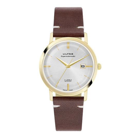 Ultra 1911 Superautomatic Cuir Spicy Gold automatic watch - front view