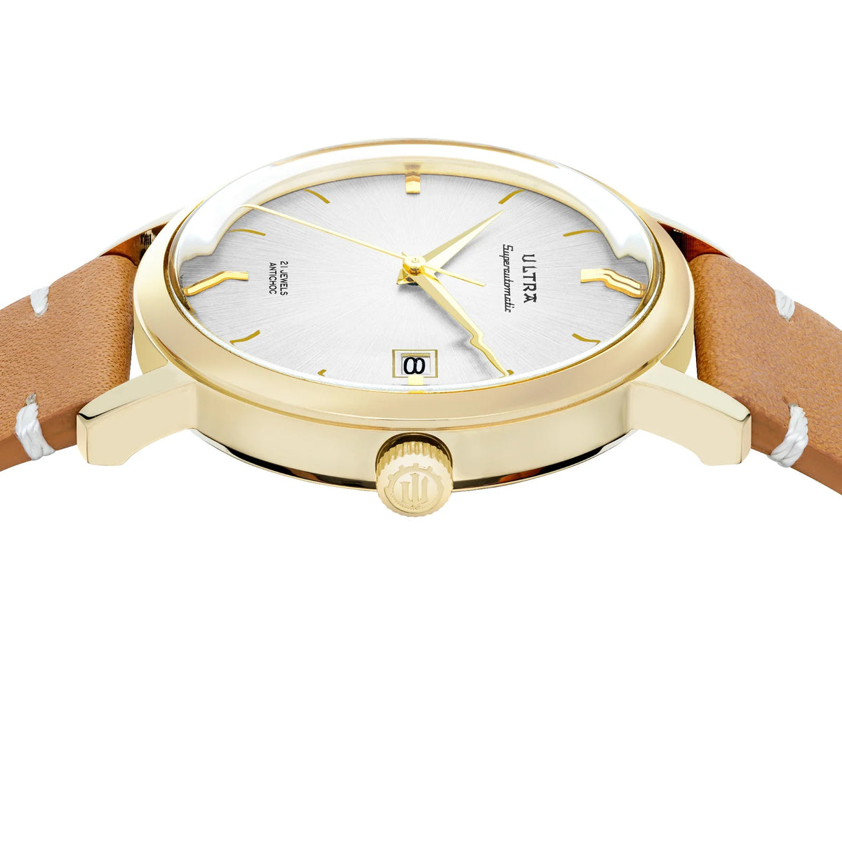 Ultra 1911 Superautomatic Cuir Silver Sunrise automatic watch - side view