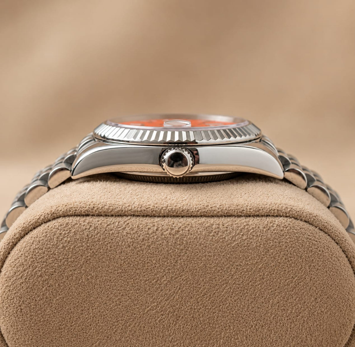 Louis Hilano Day-Date Watch – Orange Arabic Dial