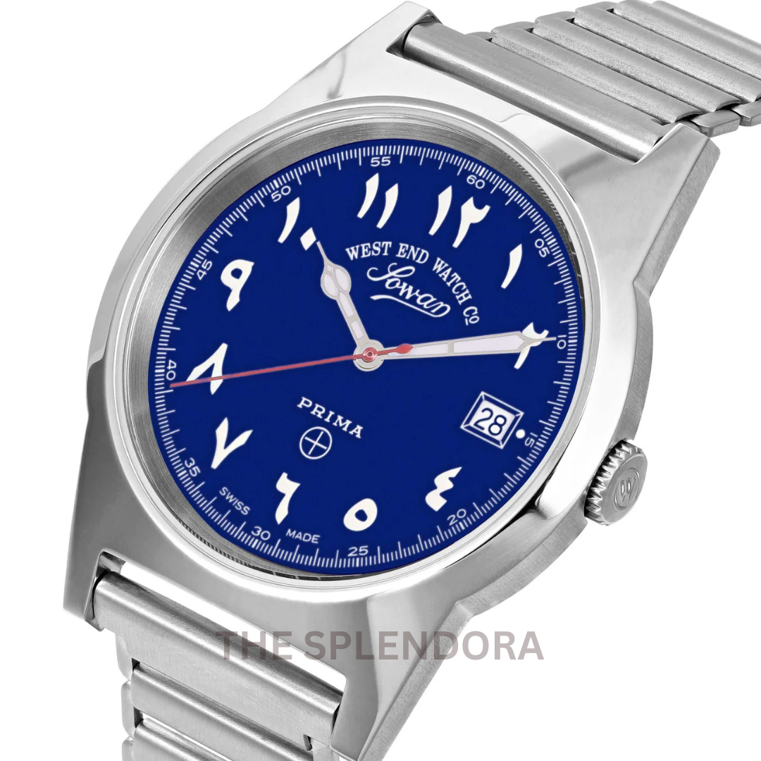 WEST END QUARTZ WATCH  BLUE DIAL WITH LUMINESCENT EASTERN ARABIC NUMERALS (Copy)