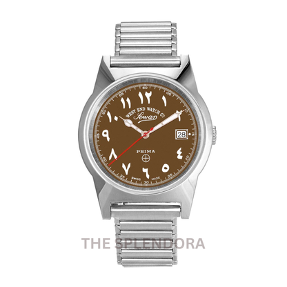 WEST END WATCH QUARTZ BROWN DIAL WITH ARABIC NUMERALS