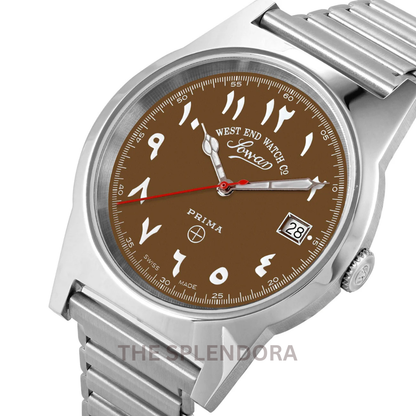 WEST END WATCH QUARTZ BROWN DIAL WITH ARABIC NUMERALS